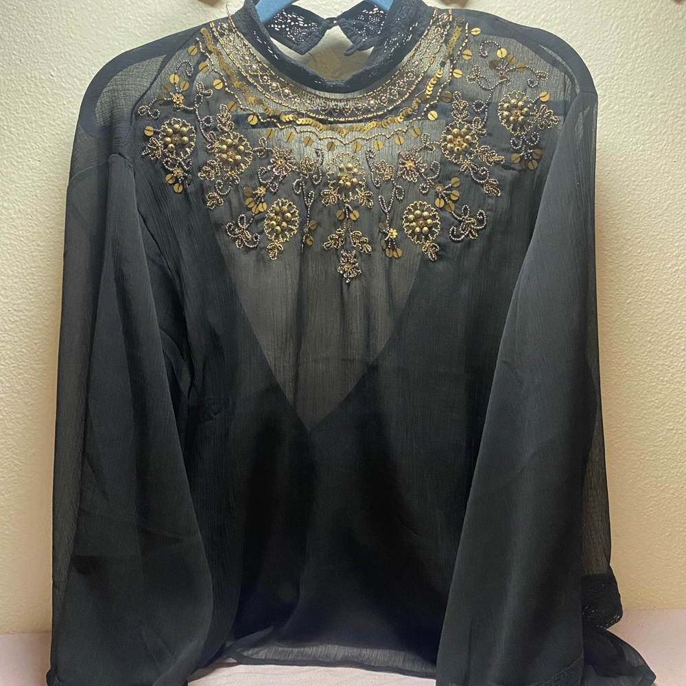 Forever 21 Black and Gold top
